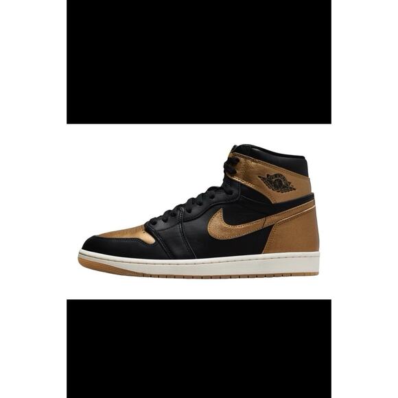 MEN'S Size 8.5 Nike Air Jordan 1 Retro High OG Black-Metallic Gold DZ5485-071 - Picture 1 of 6